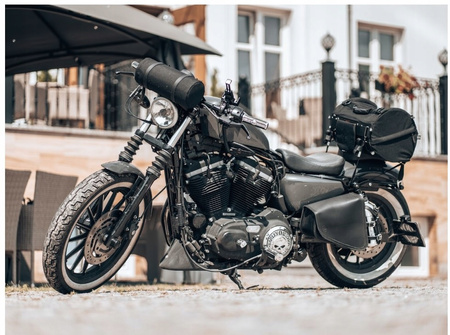 Rolka Motocyklowa Czarna Cordura, Czarne Paski