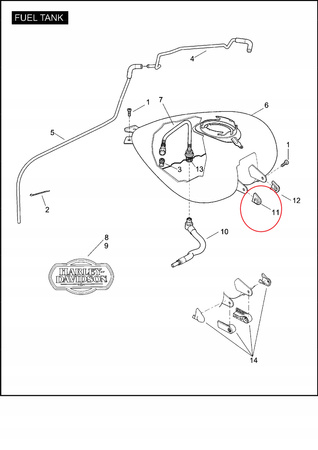Osłona mocowania zbiornika paliwa Harley Davidson Touring