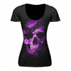 KOSZULKA DAMSKA PURPLE LACE SKULL LEATHEL ANGELS