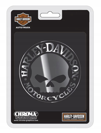 Naklejka Metalowa Harley-Davidson Decal Willie G Skull Chrome