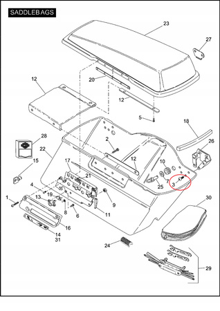 Śruba calowa 8-32 X 5/16" do zawiasów kufra Harley Davidson OEM