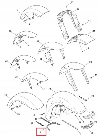 Chromowane zakónczenie błotnika Harley Davidson FLSTN 05-16
