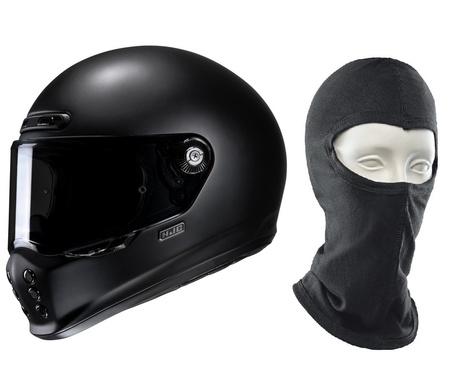Kask HJC V10 Mat Black Włókno Szklane, Pinlock i Kominiarka Held Gratis 