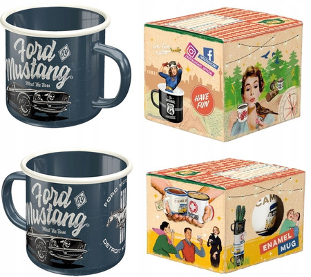 Metalowy Kubek Emaliowany + Estetyczne opakowanie z Okienkiem