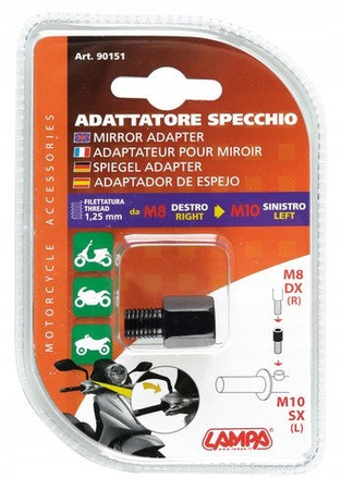 Adapter do lusterka gwint prawy Ø 8 mm na lewy Ø 10 mm