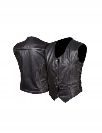 Kamizelka Motocyklowa Damska Skórzana