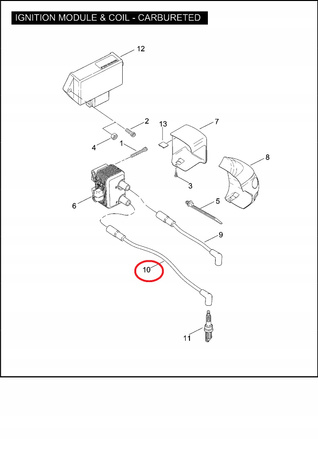 Przewód Zapłonowy Przedni Cylinder Harley Davidson Softail, Dyna OEM