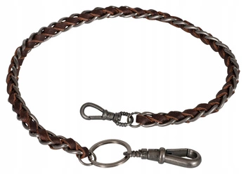 Łańcuch do kluczy, portfela ze stali nierdzewnej ze skórą