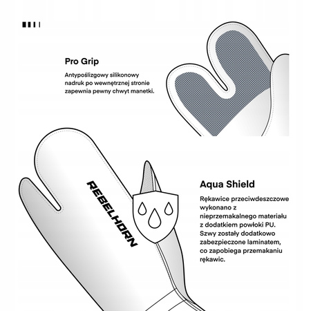 Motocyklowe Rękawice Przeciwdeszczowe Rebelhorn Bolt Black