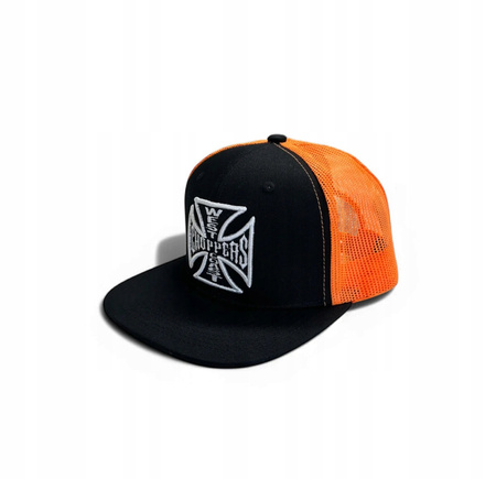 Czapka z daszkiem West Coast Choppers Flatbill - Black/Orange