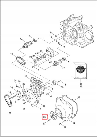 Pokrywa rozrządu cover timer Harley Twin-Cam