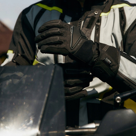 Rękawice Motocyklowe Skórzano-Tekstylne Ozone Touring Wp Lady Black