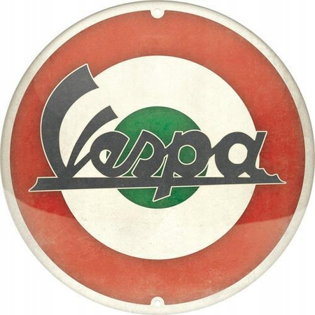 Plakat metalowy okrągły 35cm Vespa Logo