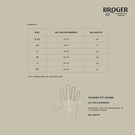 Rękawice Motocyklowe Skórzane Broger Florida Lady Black