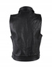 KAMIZELKA MOTOCYKLOWA SKÓRZANA Z KOŁNIERZEM