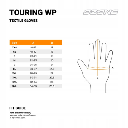 Rękawice Motocyklowe Skórzano-Tekstylne Ozone Touring Wp Black