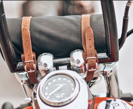 Rolka Motocyklowa Czarna Cordura, Czarne Paski