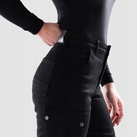 Spodnie Motocyklowe Jeans Ozone Jane Lady Jogger Fit Black