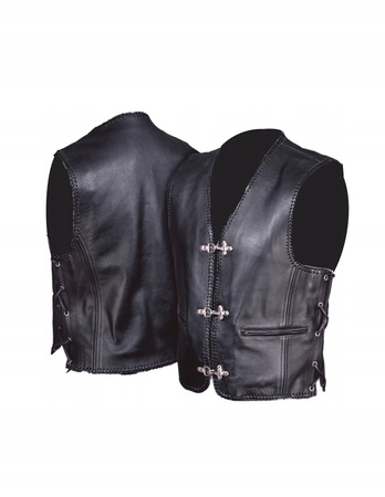 Kamizelka motocyklowa skórzana męska KM003