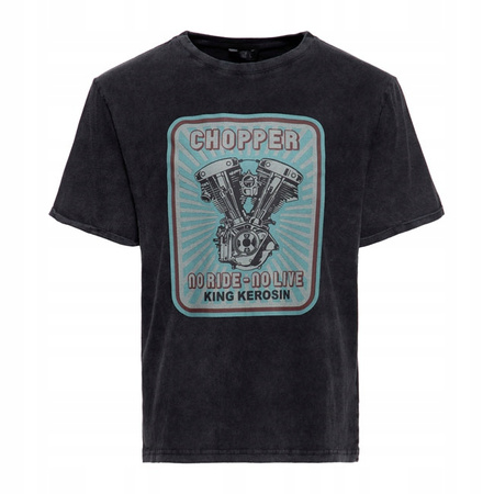 Koszulka Motocyklowa King Kerosin Chopper t-shirt oilwashed black