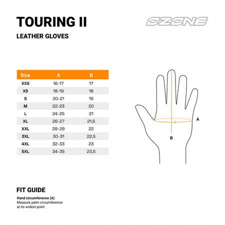 Rękawice Motocyklowe Skórzane Ozone Touring II Black