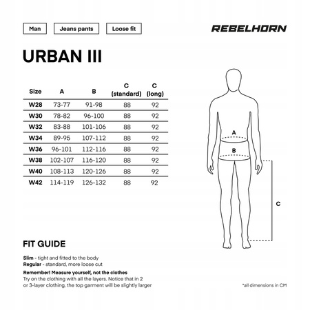 Spodnie Motocyklowe Jeansowe Rebelhorn Urban III Washed Black