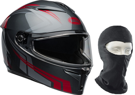 Kask BELL Lithium ECE6 Jetstream Gray Red + Kominiarka Held GRATIS