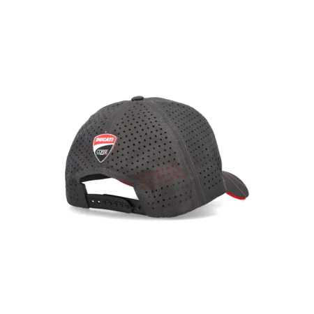 Czapka Ducati Corse Tech szaro-czerwona – oficjalna kolekcja, 100% bawełna