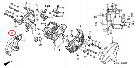 Pokrywa Głowicy Przednia Prawa Honda VTX 1300