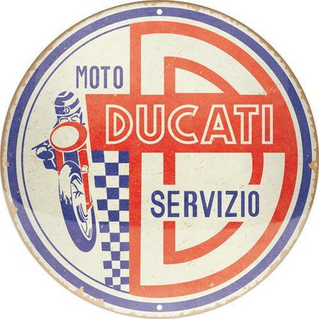 Plakat metalowy okrągły 35cm Ducati Moto