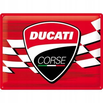 Plakat Metalowy 30x40 Ducati Corse Logo
