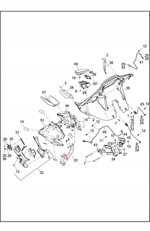 Obejma zacisk owiewki chromowana Harley Davidson Road Glide OEM