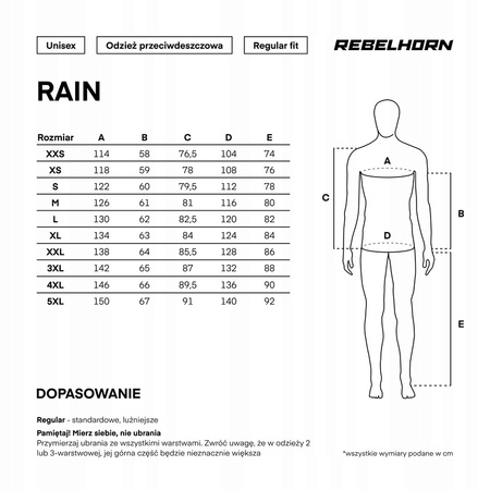 Kombinezon Przeciwdeszczowy Rebelhorn Rain Black 2-częściowy