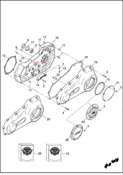 Uszczelka otworu dźwigni zmiany biegów Harley