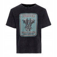 Koszulka Motocyklowa King Kerosin Chopper t-shirt oilwashed black