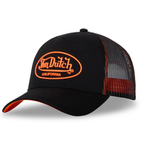 Czapka z Daszkiem Von Dutch Oval Patch Black/Orange – A-Frame Trucker