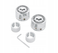 Osłony nakrętek osi przedniej Harley-Davidson Willie G Skull OEM