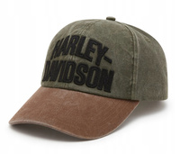 Czapka z Daszkiem Harley-Davidson Arched Font Panhead green/brown