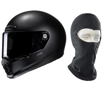 Kask HJC V10 Mat Black Włókno Szklane, Pinlock i Kominiarka Held Gratis 