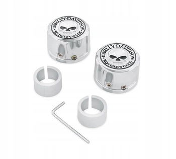 Osłony nakrętek osi przedniej Harley-Davidson Willie G Skull OEM