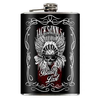 legancka piersiówka 240 ml z nadrukiem winylowym | prezent