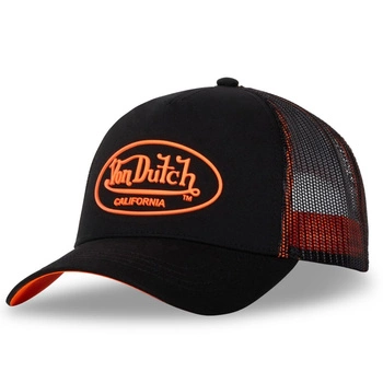 Czapka z Daszkiem Von Dutch Oval Patch Black/Orange – A-Frame Trucker