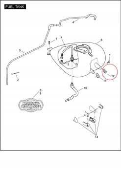 Osłona mocowania zbiornika paliwa Harley Davidson Touring