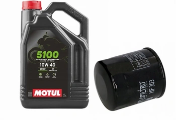 Zestaw Serwisowy Motul 5100 10W40 i Filtr Oleju Hiflo HF303 Ochrona Silnika