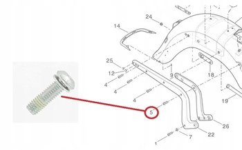 Śruba Błotnika 3/8-16 X 1-1/4 Harley Davidson Softail (2szt) OEM