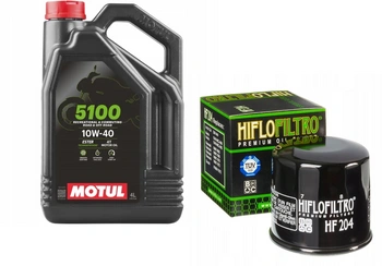 Zestaw Serwisowy Motul 5100 10W40 i Filtr Oleju Hiflo HF204 Ochrona Silnika