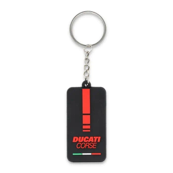 Brelok Ducati Corse – czerwony pasek PVC, oficjalna kolekcja